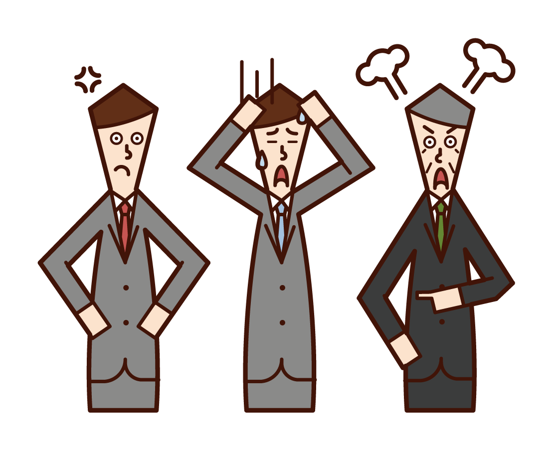 Illustration of middle manager, section chief, manager (male)