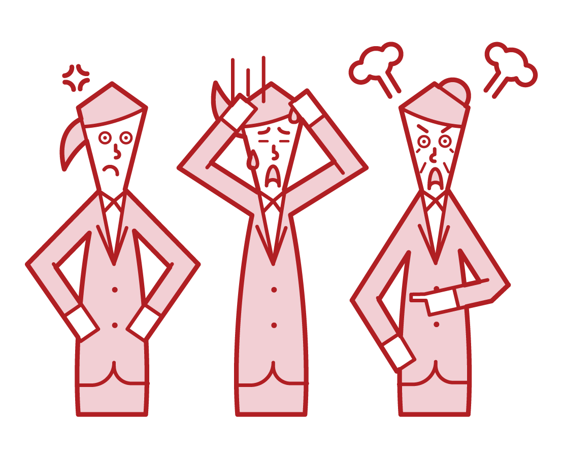 Illustration of middle manager, section chief, manager (female)