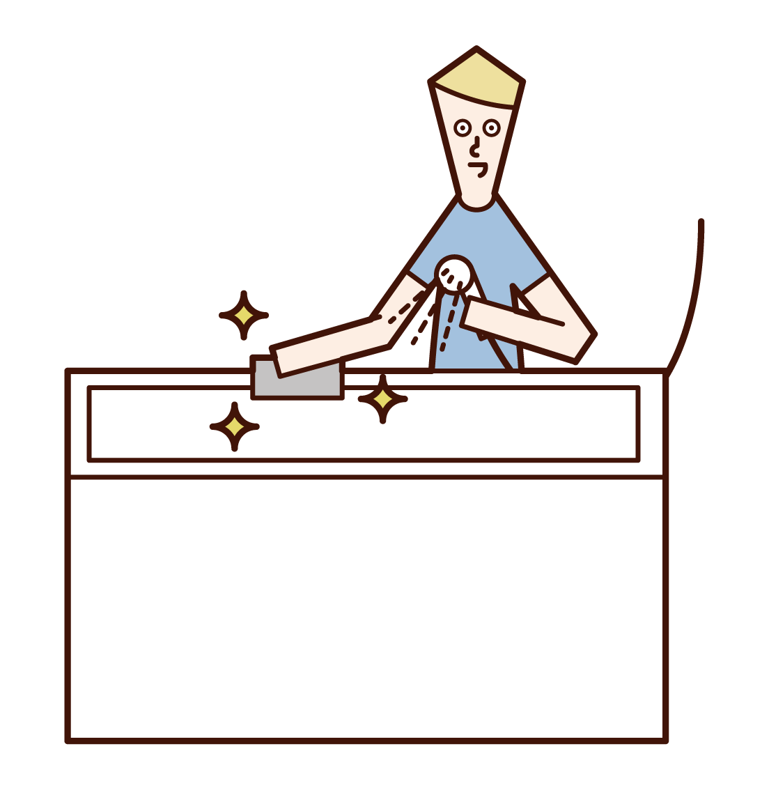 Illustration of a man cleaning a bath