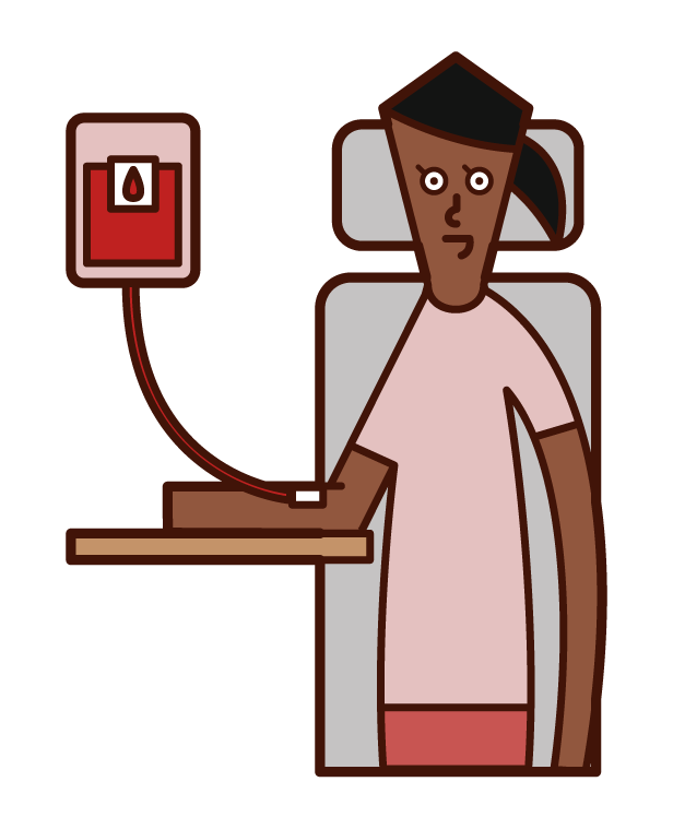 Illustration of a blood donor (girl)