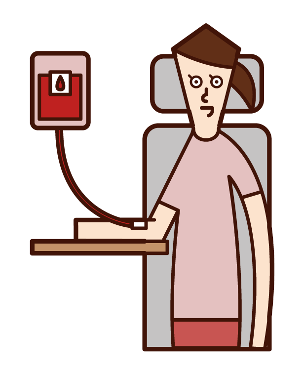 Illustration of a blood donor (girl)