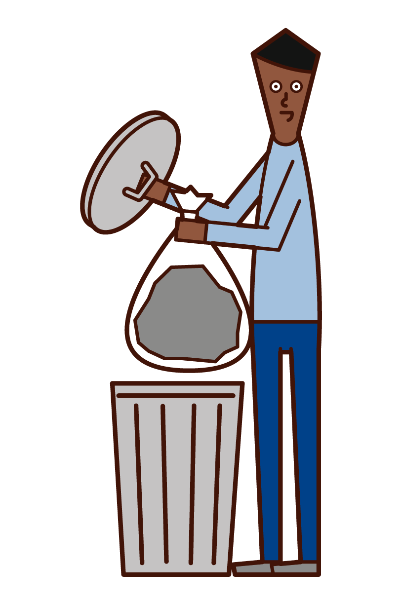 ゴミを捨てる人 男性 のイラスト フリーイラスト素材 Kukukeke ククケケ