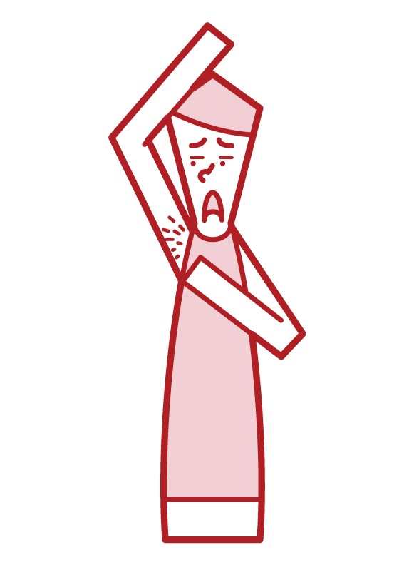 Illustration of armpit hair (male)