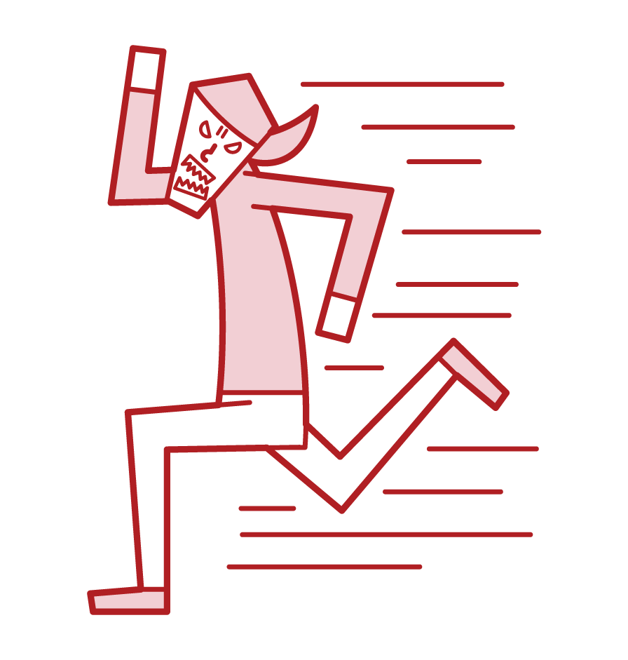 Illustration of a desperate person (woman)
