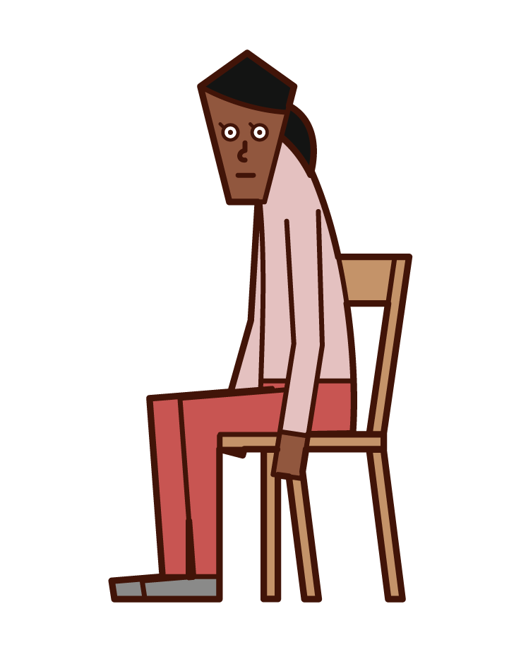 Illustration of a cat back person (woman)