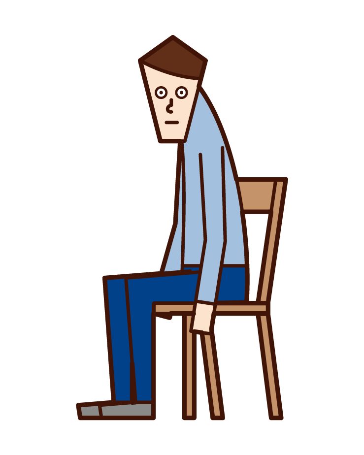 Illustration of a person (male) with a good posture