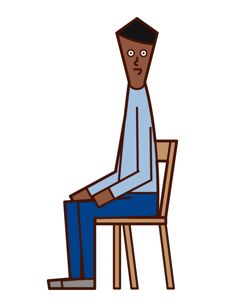 Illustration of a person (male) with a good posture
