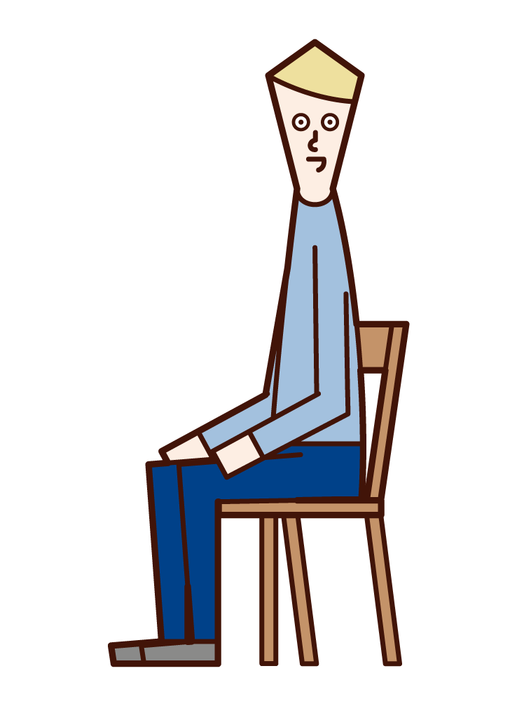 Illustration of a person (male) with a good posture