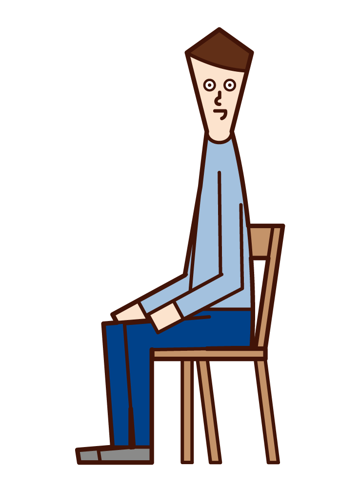 Illustration of a person (male) with a good posture