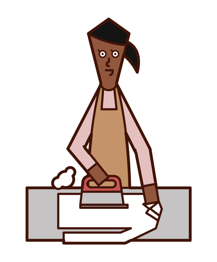 Illustration of ironing person (woman)