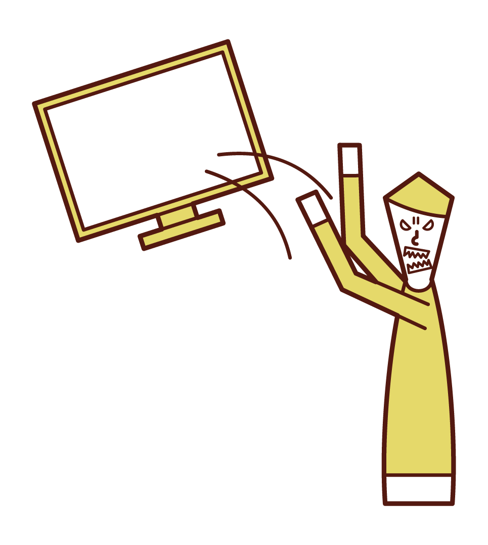 Illustration of a man abandoning a TV