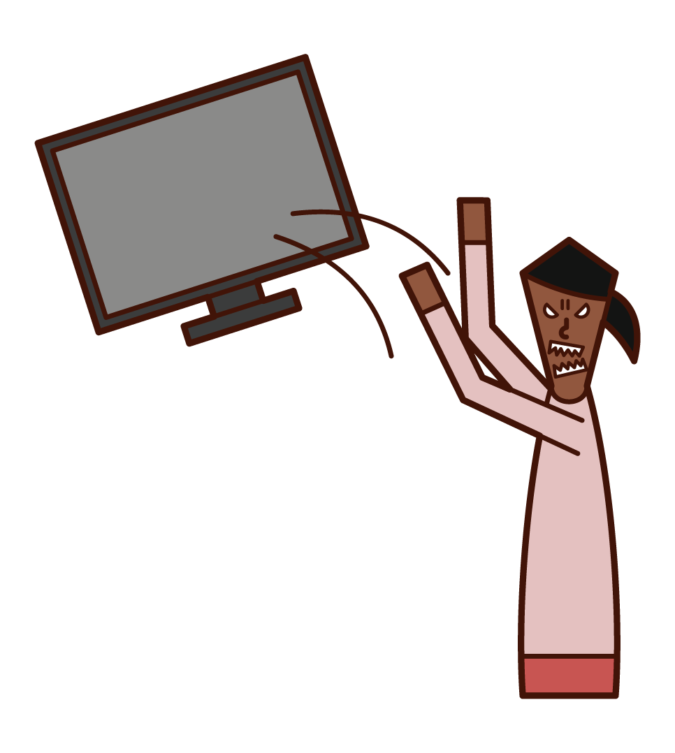 Illustration of a woman abandoning a TV