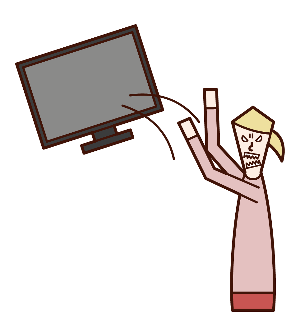 Illustration of a woman abandoning a TV
