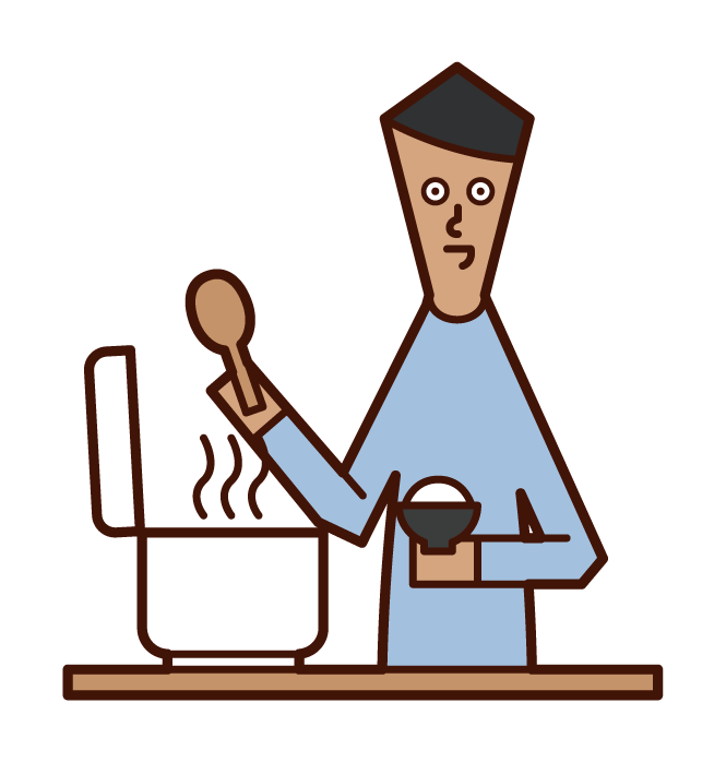 炊飯器を使う人 男性 のイラスト フリーイラスト素材集 Kukukeke