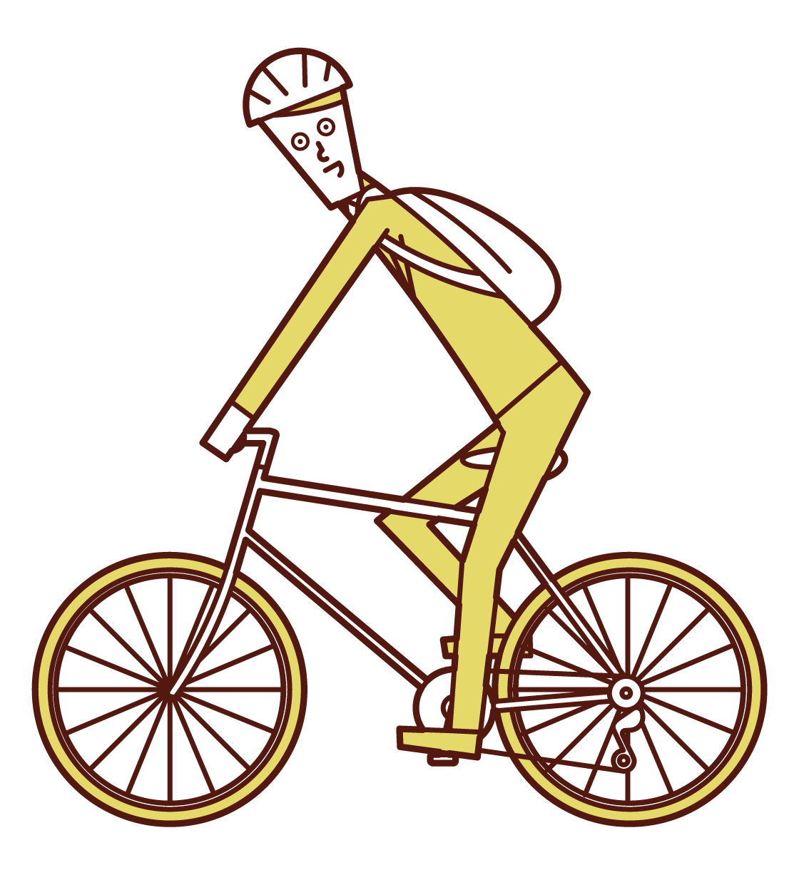 自転車で通勤する人 男性 のイラスト フリーイラスト素材 Kukukeke ククケケ