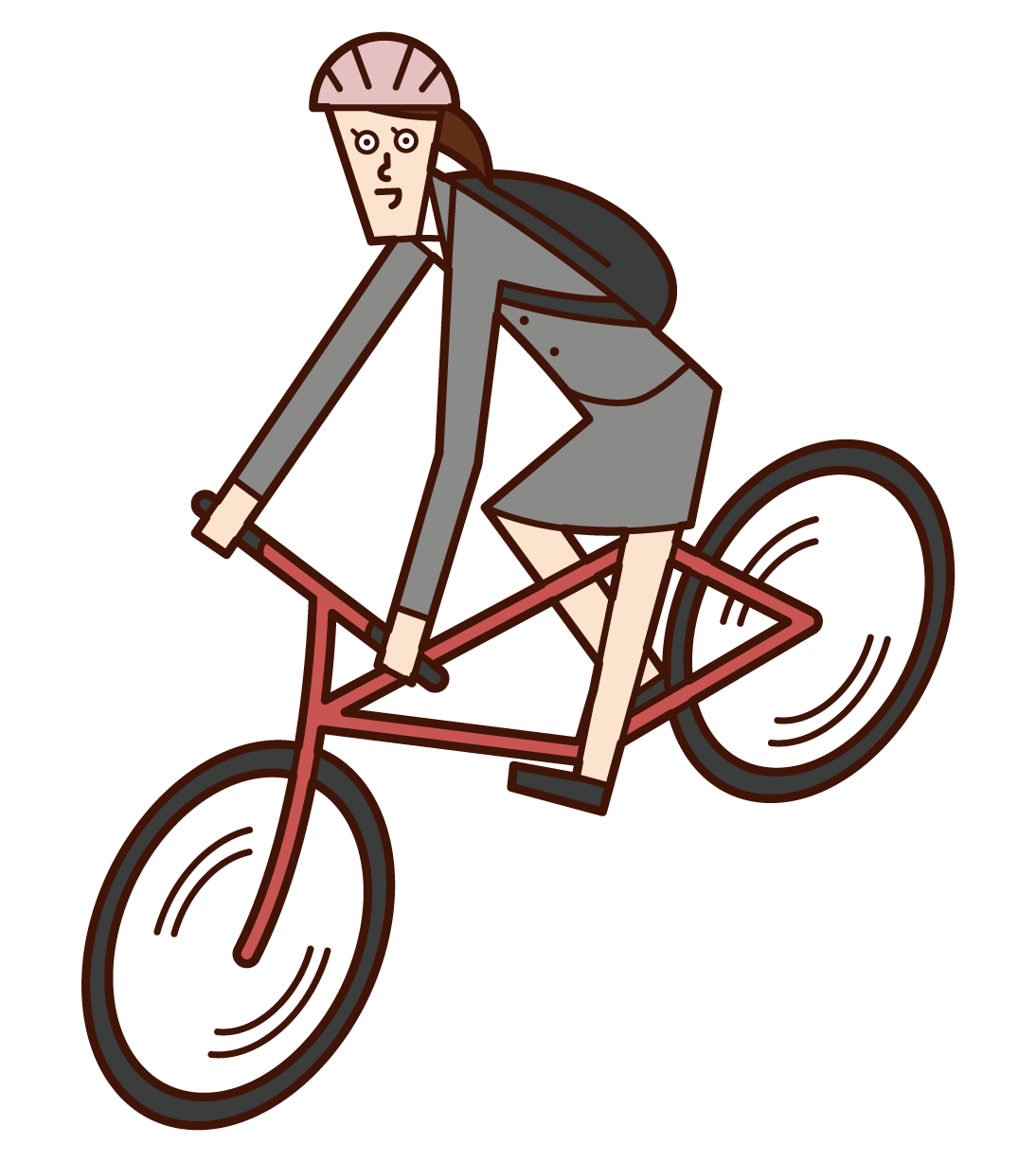 自転車で通勤する人 女性 のイラスト フリーイラスト素材 Kukukeke ククケケ