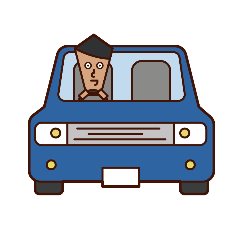 自動車を運転する人 男性 のイラスト フリーイラスト素材 Kukukeke ククケケ