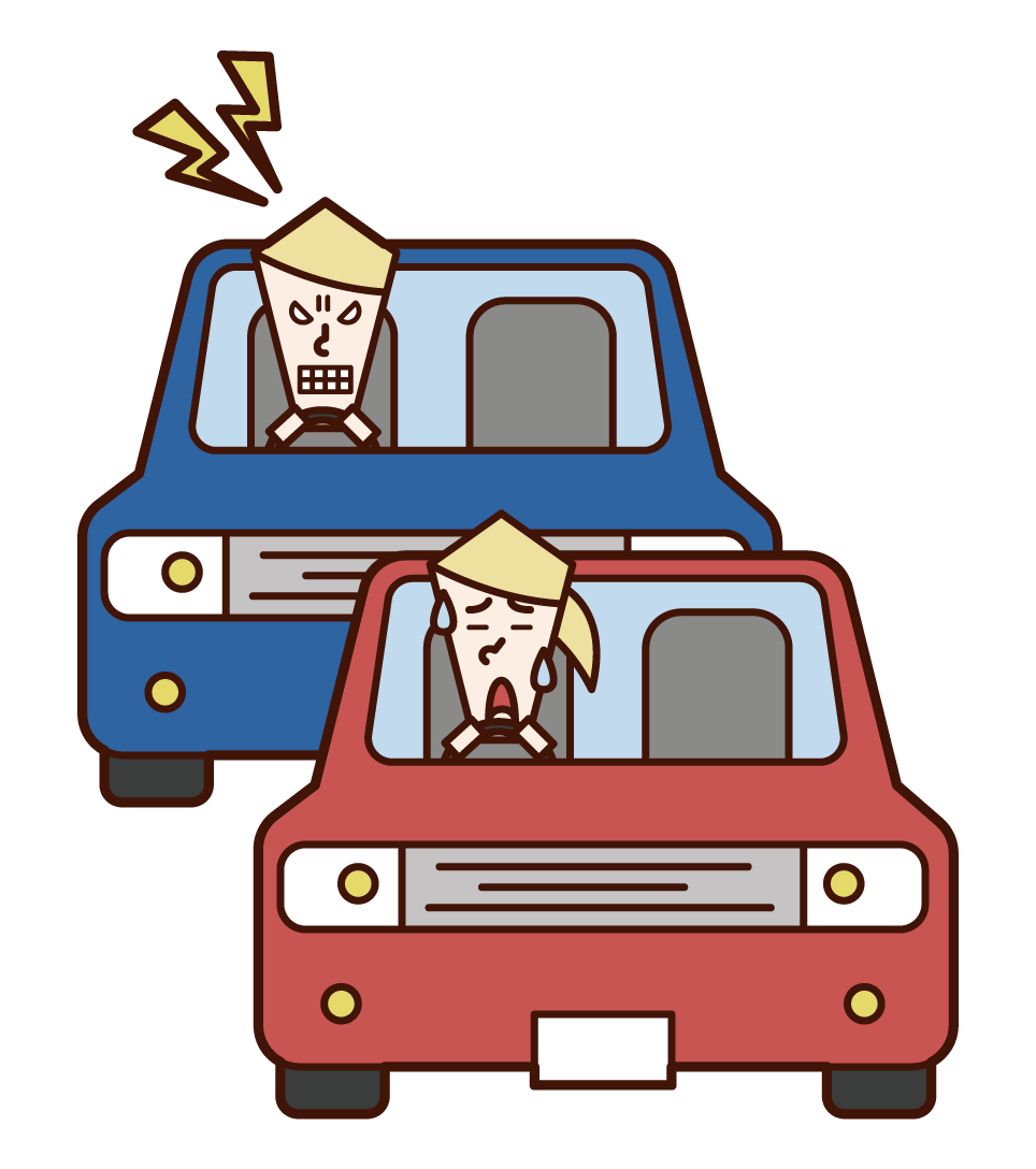 Illustration of a man driving inciting