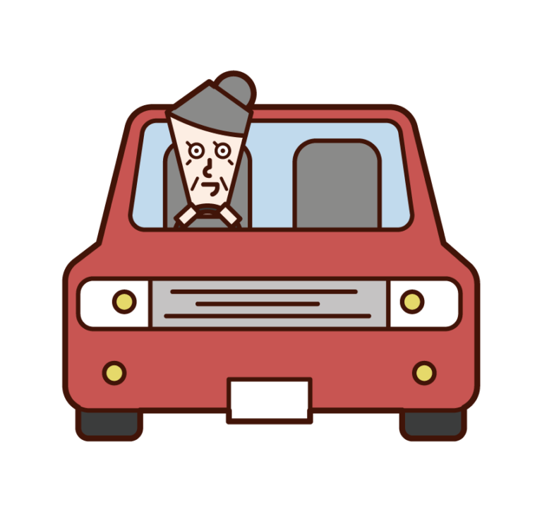 自動車を運転する人（おばあさん）のイラスト フリーイラスト素材集 Kukukeke