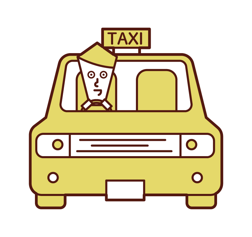 택시를 운전하는 사람 (남성)의 그림