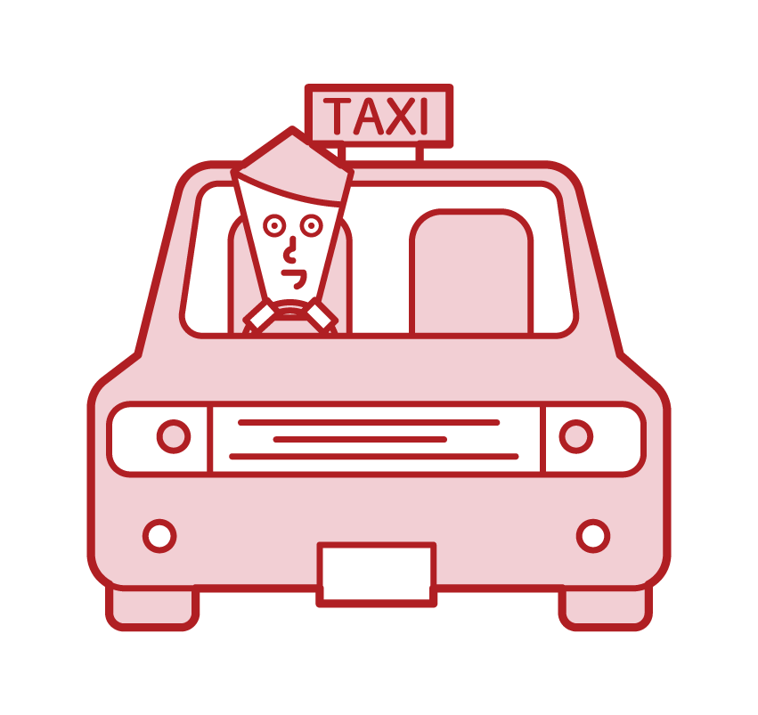 택시를 운전하는 사람 (남성)의 그림