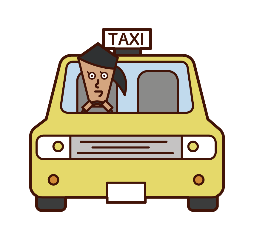 택시를 운전하는 사람 (여성)의 그림