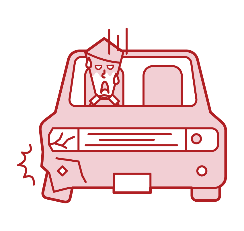 Illustration of a man who caused a traffic accident
