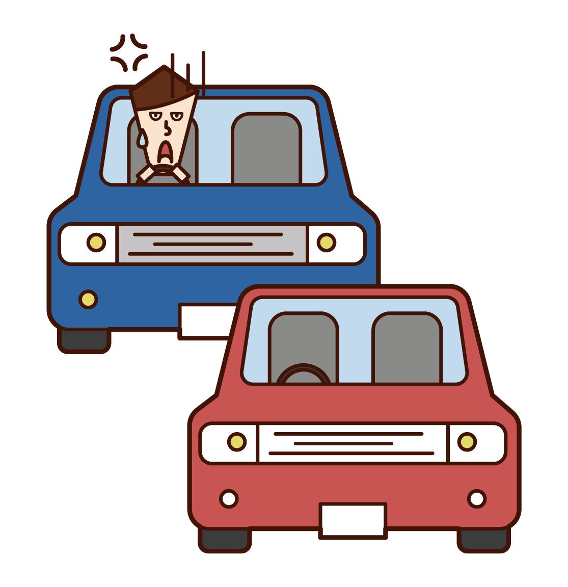 Illustration of a man who caused a traffic accident