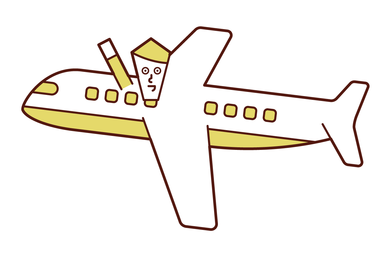 Illustration of a man on a plane