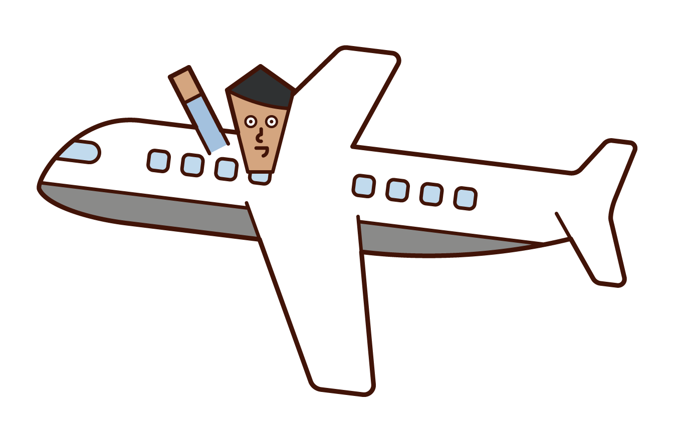 飛行機に乗る人 男性 のイラスト フリーイラスト素材 Kukukeke ククケケ