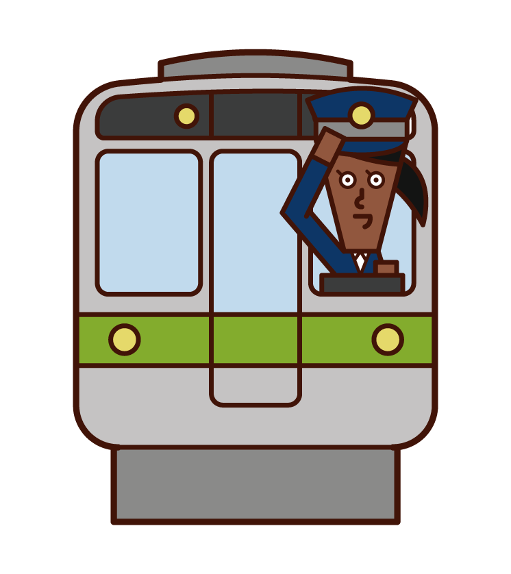 火車售票員和司機（女性）插圖