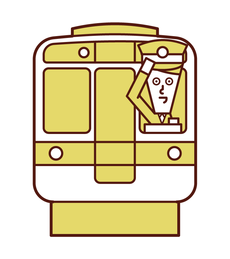 火車售票員和司機（男性）的插圖