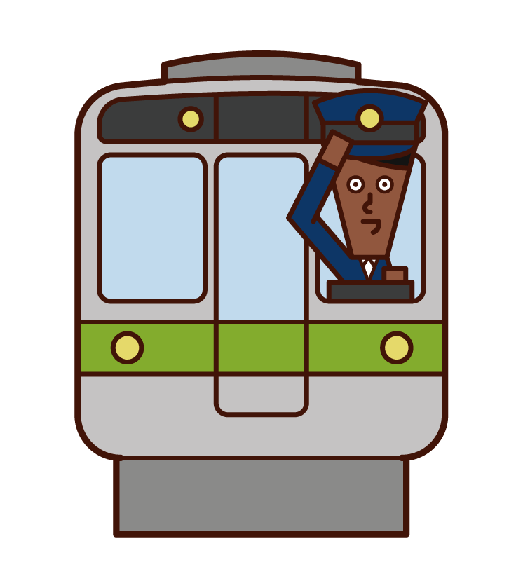 火車售票員和司機（男性）的插圖