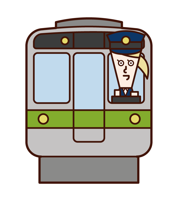 電車の車掌 運転手 女性 のイラスト フリーイラスト素材 Kukukeke ククケケ