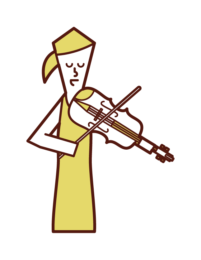 Illustration of violinist viorinist (female)