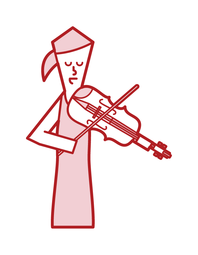 Illustration of violinist viorinist (female)