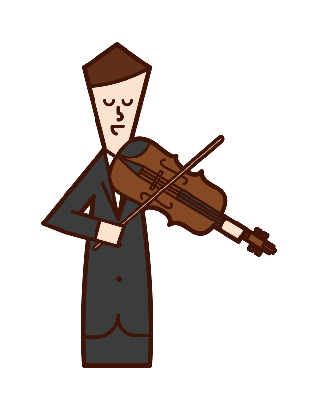 大提琴家（男性）插圖