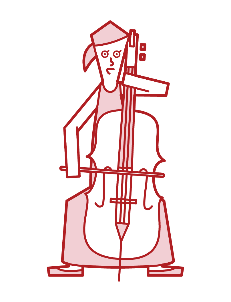 Illustration of cellist cellist (female)