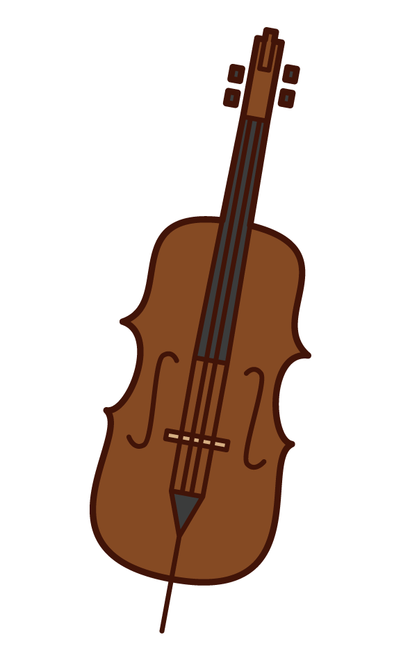 Illustration of a double bass player (male)