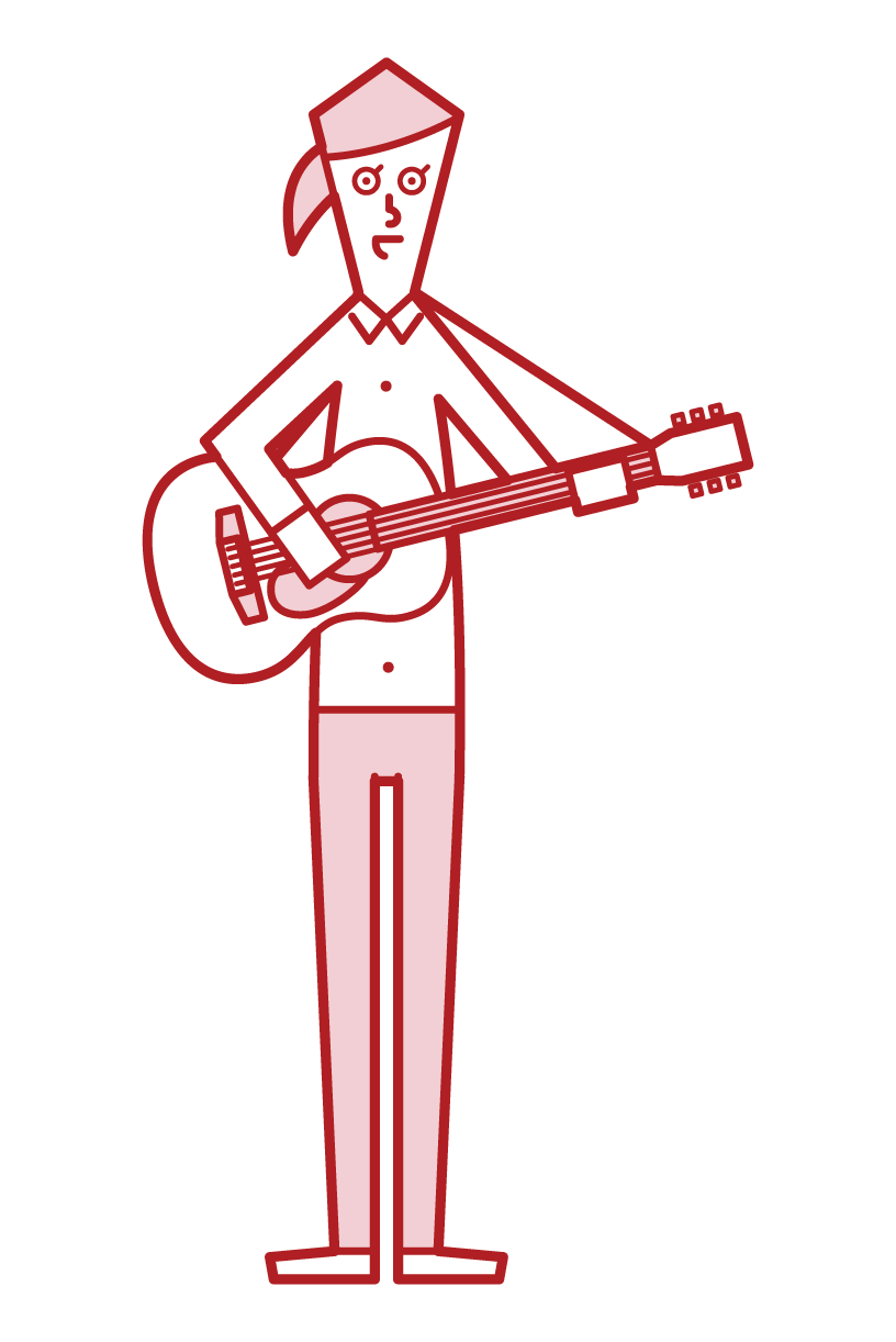 기타를 연주하는 사람 (여성)의 그림