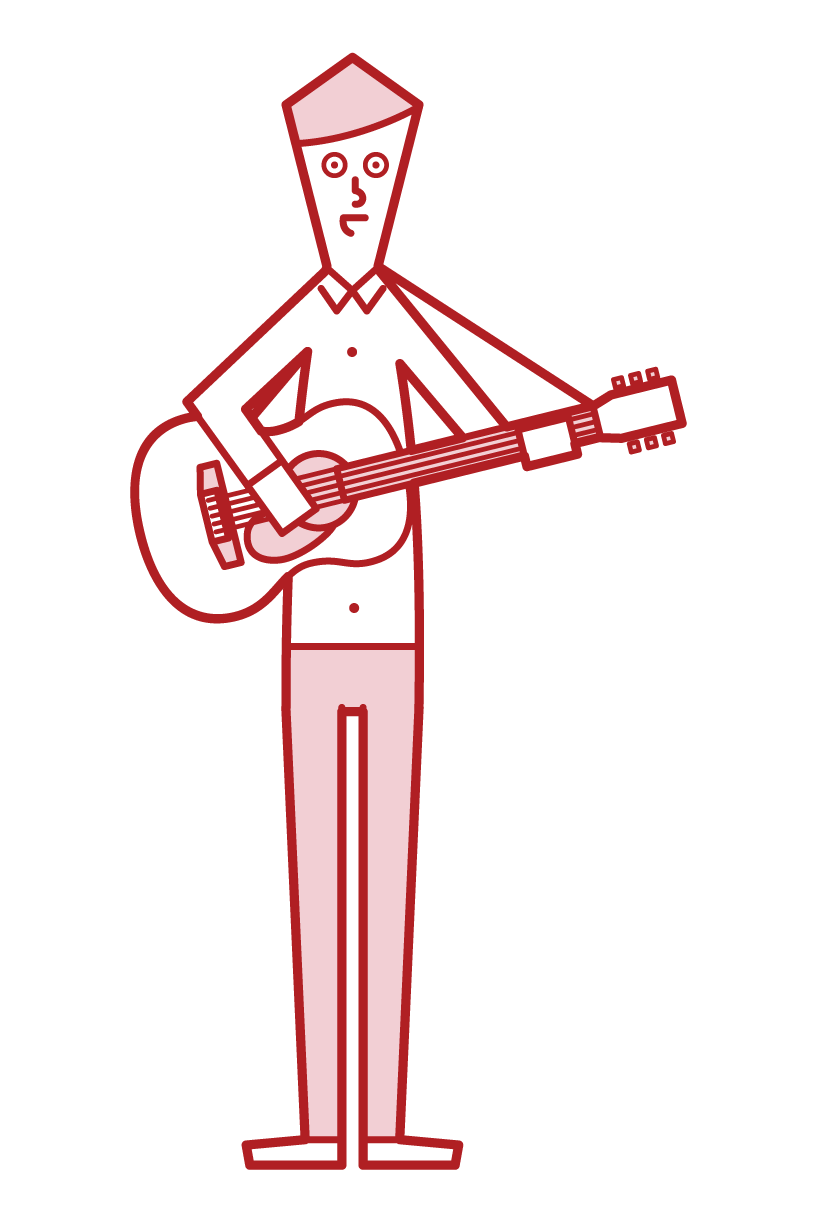 Illustration of a man playing the guitar