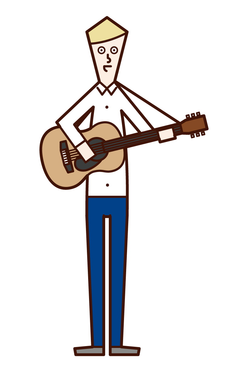 Illustration of a man playing the guitar
