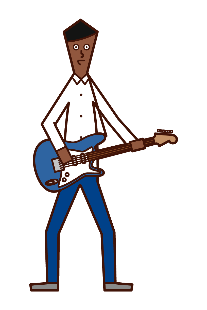 Illustration of a man playing an electric guitar