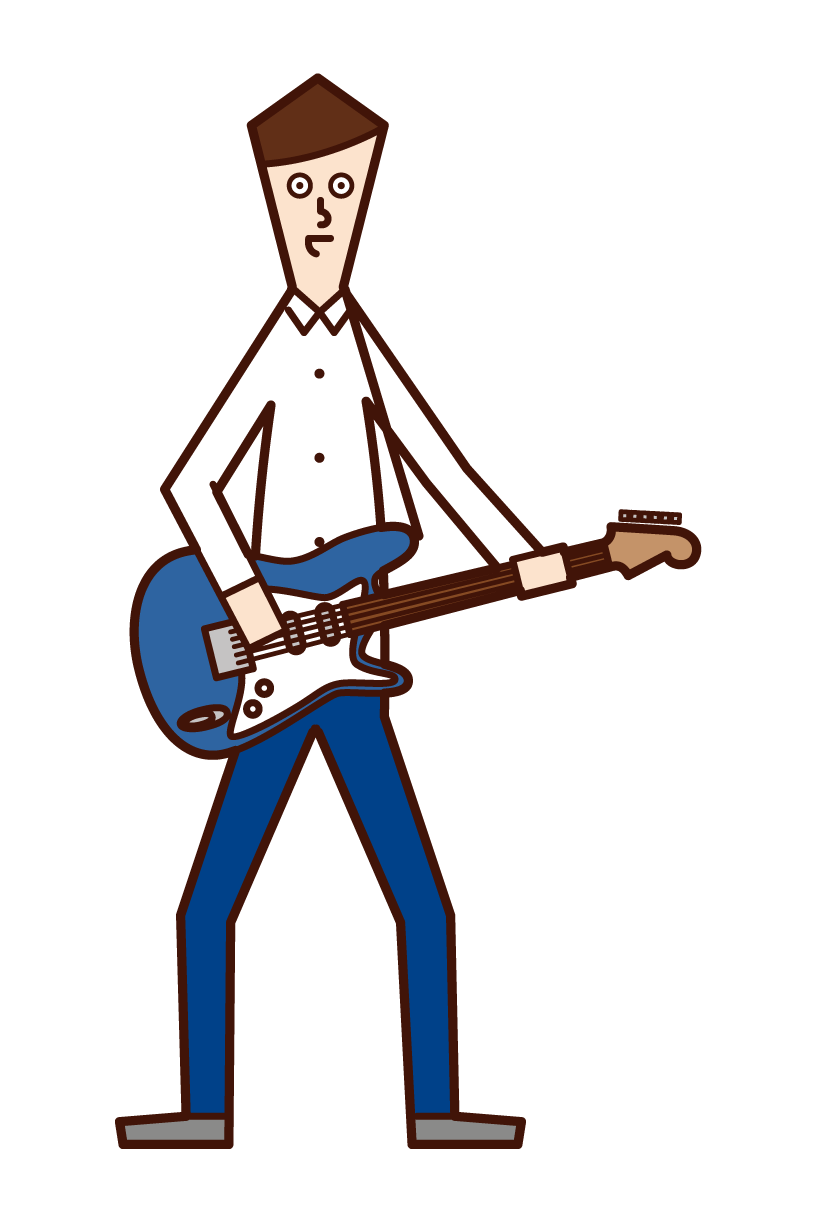 일렉트릭 기타를 연주하는 사람 (남성)의 그림