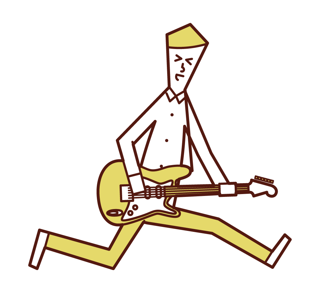 Illustration of a man playing an electric guitar