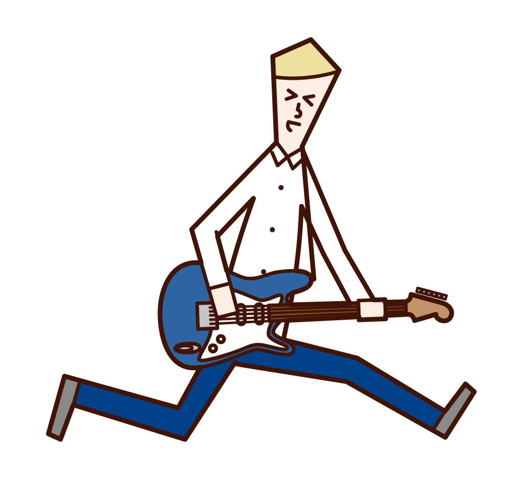 エレキギターを演奏する人 男性 のイラスト フリーイラスト素材 Kukukeke ククケケ