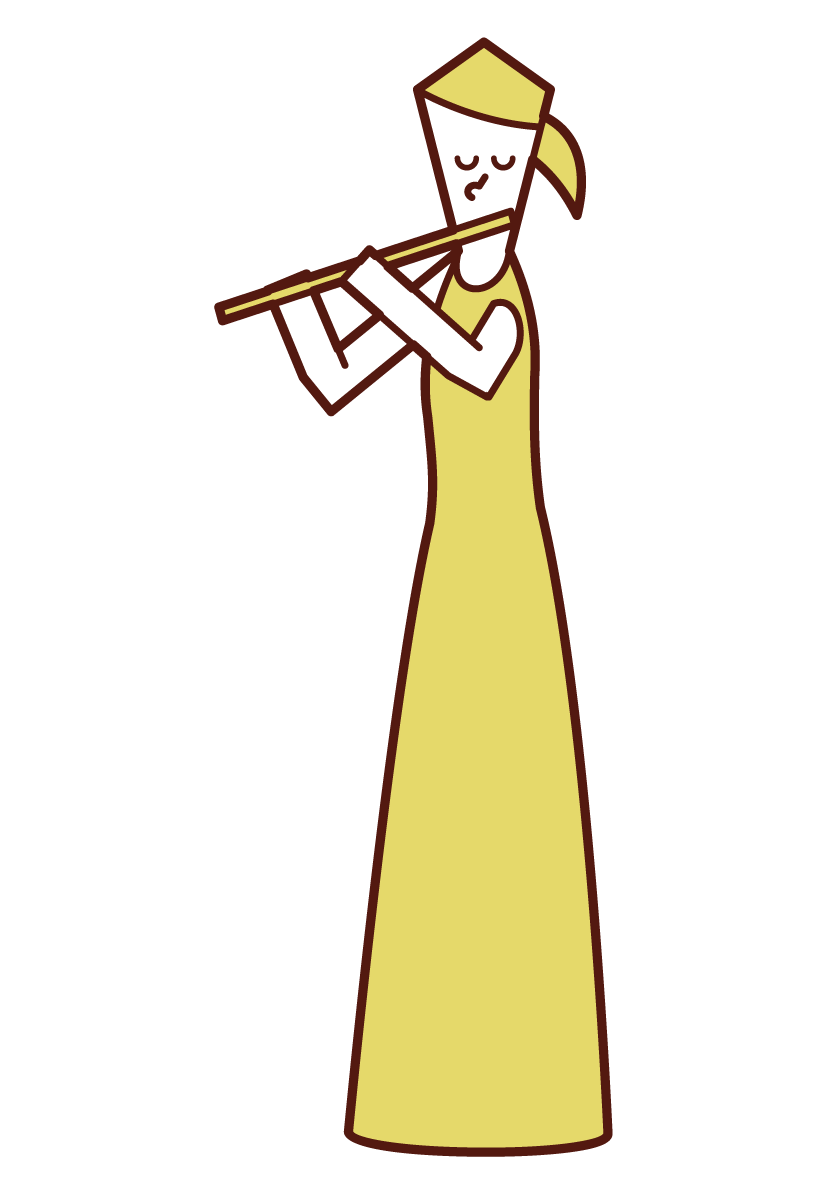 플루트를 연주하는 사람 (여성)의 그림