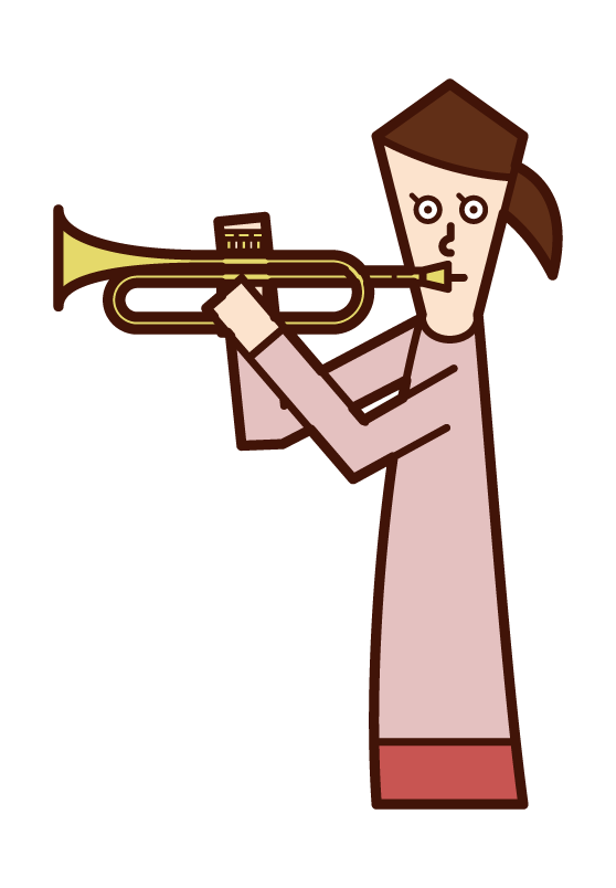 Illustration of a man playing a trombone