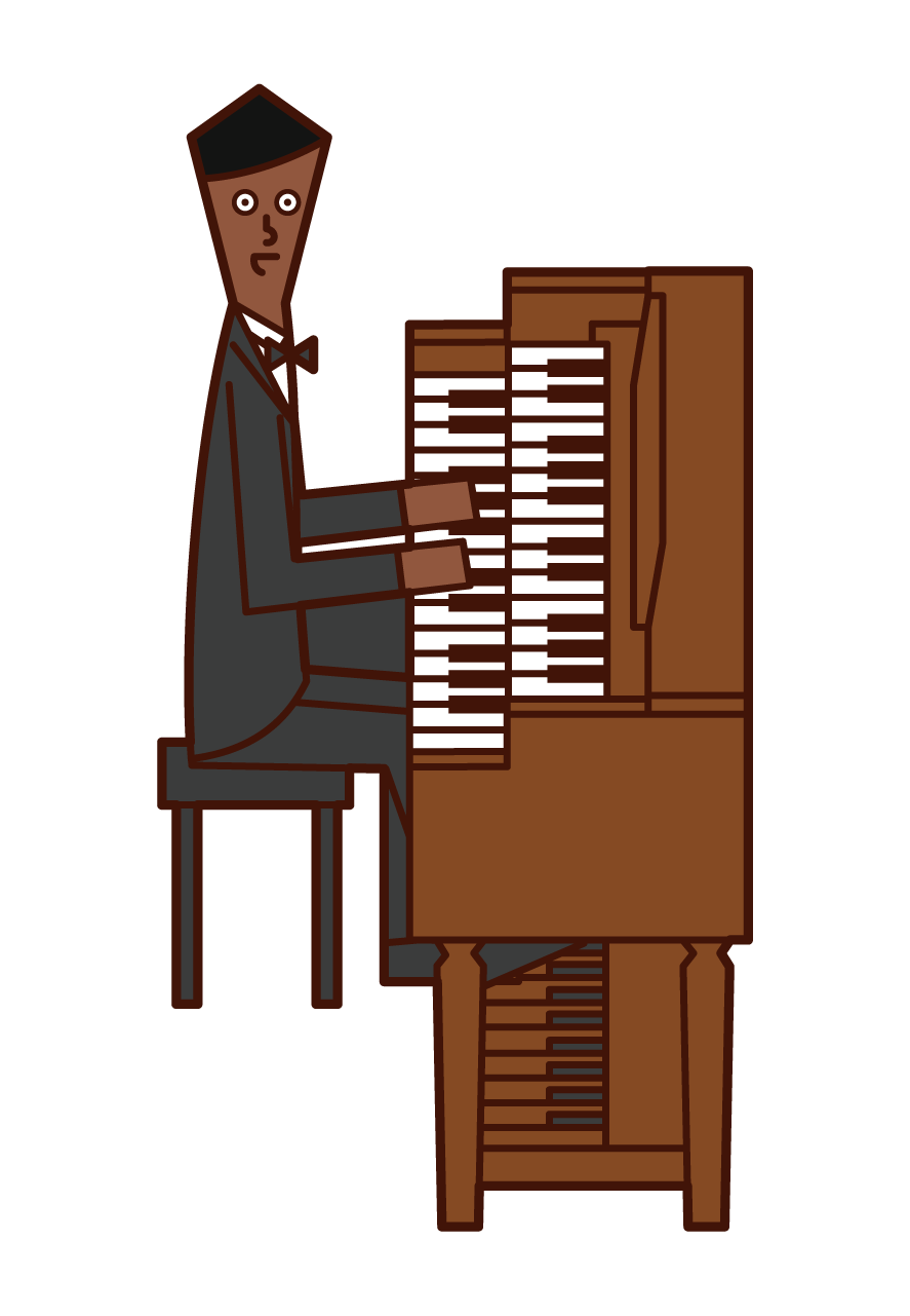 오르간을 연주하는 사람 (남성)의 그림