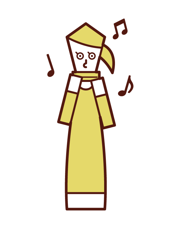 오르간을 연주하는 사람 (여성)의 그림